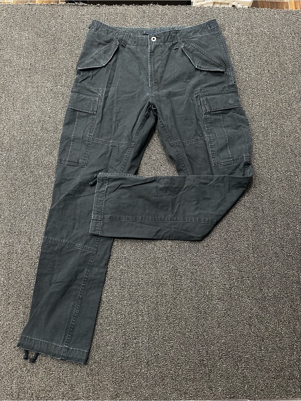 Polo Ralph Lauren Utility Surplus Chino Cargo Pants Mens 32x32 Slim Fit Black